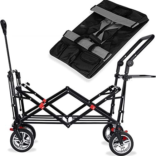 Generic Outdoor Wagon, with Removable Canopy, Portable Foldiwagon, 600D Oxcloth/Black/a