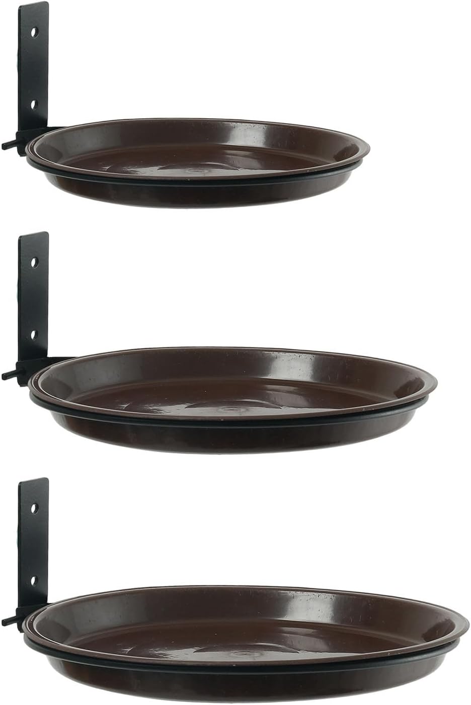 3pcs Fence Bird Feeder Bath Tray for Outside, Wild Bird Bath Bowl with Metal Holder for Wood Post Bird Supplies Adjustable Height Bird Feeder Outdoor Garden Ornaments for Bird Lovers