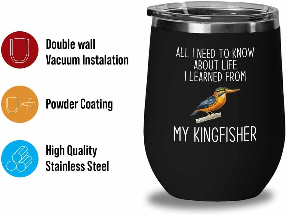 Bird Lover Black Edition Wine Tumbler 12oz - Lfe my bird - Hummingbird