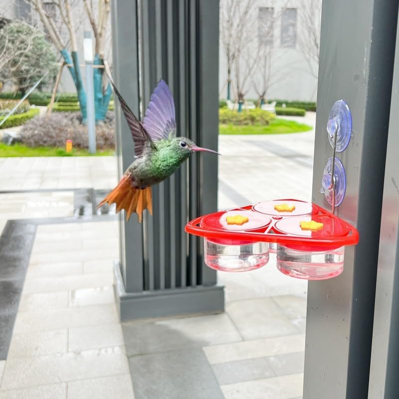 Hummingbird Feeder, 3Pcs Mini Flower Hand Held/Hanging Hummingbird Feeder, Hanging Humming Wild Bird Feeders for Outdoor Supplies