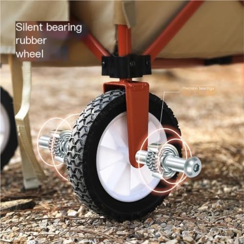 Portable Camping Cart,Outdoor Beach Camping Folding Trolley Cart for Campervan Camping Car and Picnic Portable and Compact Outdoor Cart for Easy Transport (Black)