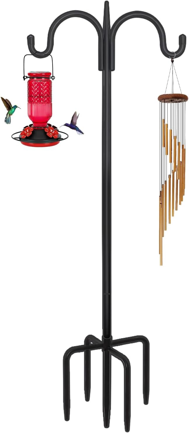 FEED GARDEN Adjustable Double Shepherds Hook for Outdoor with 5 Prong 