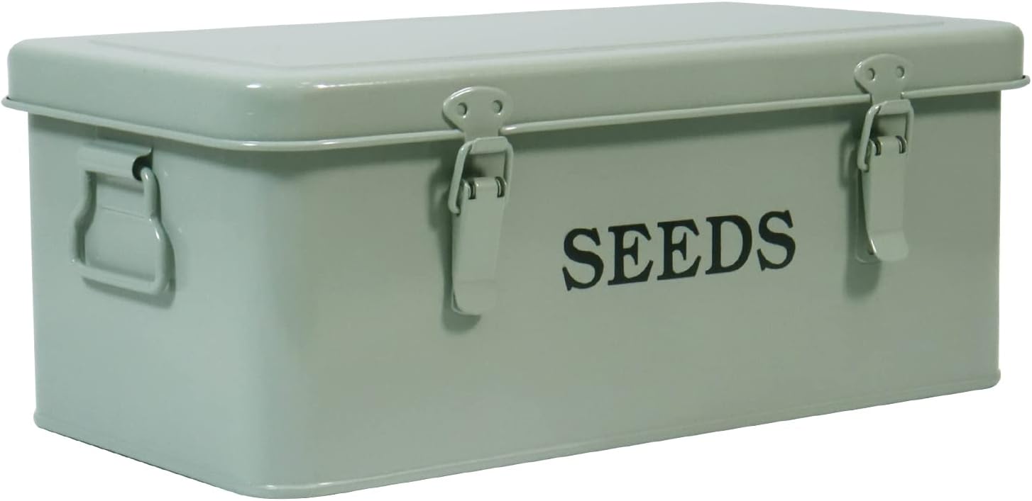 Seed Saving Box, Metal Seed Bin, Seed Storage Organizer Box, Seed Pack