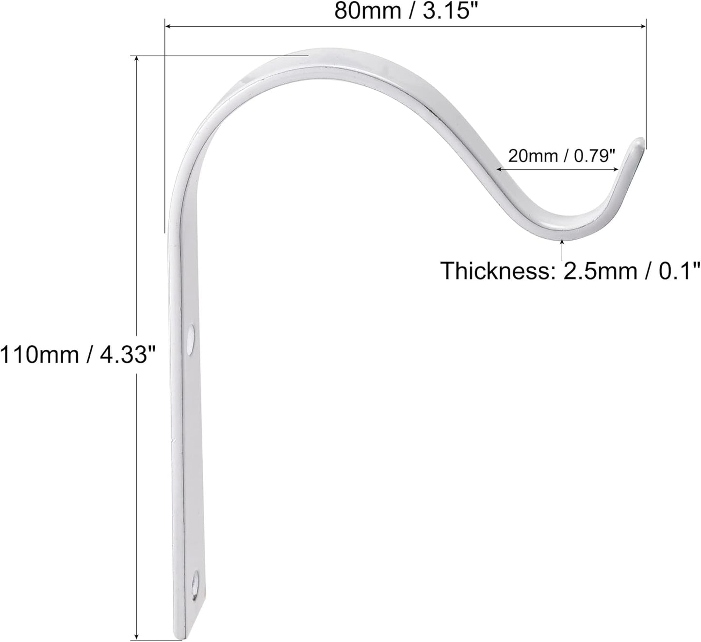 MECCANIXITY Iron Wall Hooks Hanging Bracket 4 Inch Indoor Outdoor for 