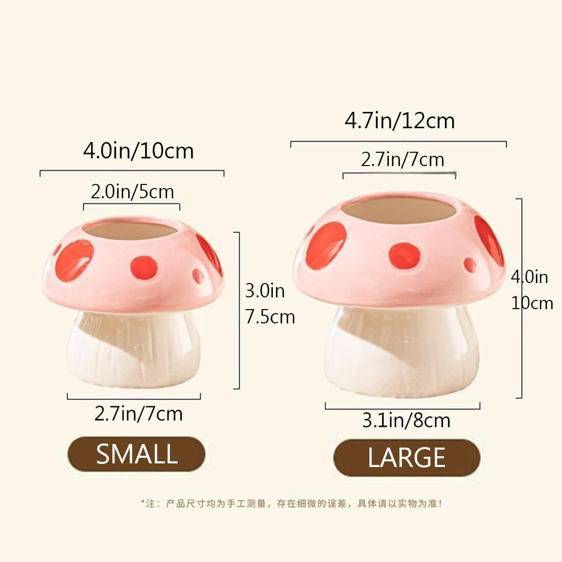 Small Ceramic Planters Succulent Plant Pots Cute Mushroom Shaped Planters,Flower Pots,Cactus Pots,Home Decor Garden Decor(Plants not Included),Pink1