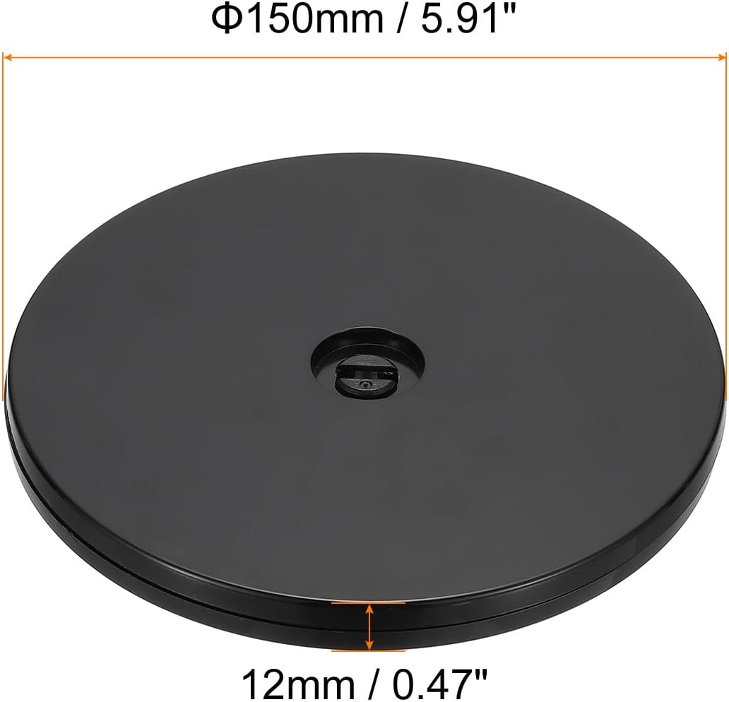 PATIKIL 6 Inch Heavy Rotating Swivel Stand, 360˚ Rotation Lazy Susan Turntable with Steel Ball Bearings for Model Base Rotating Plants TV Computers Monitors, Black