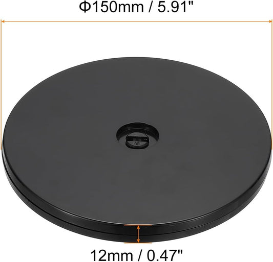 PATIKIL 6 Inch Heavy Rotating Swivel Stand, 360˚ Rotation Lazy Susan Turntable with Steel Ball Bearings for Model Base Rotating Plants TV Computers Monitors, Black