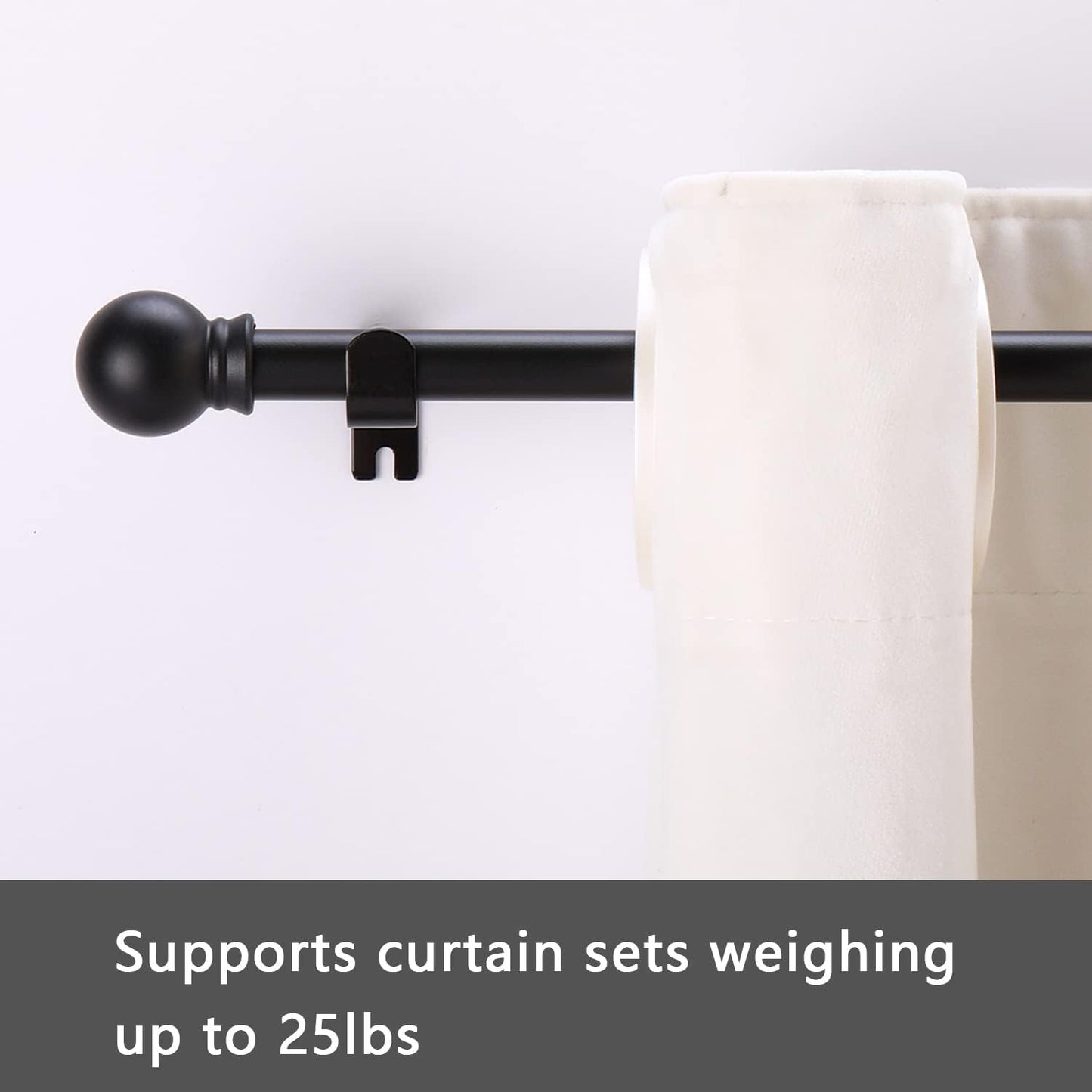 Curtain Rods for windows 32-48 inch, 5/8 inch Decorative Curtain Rod S