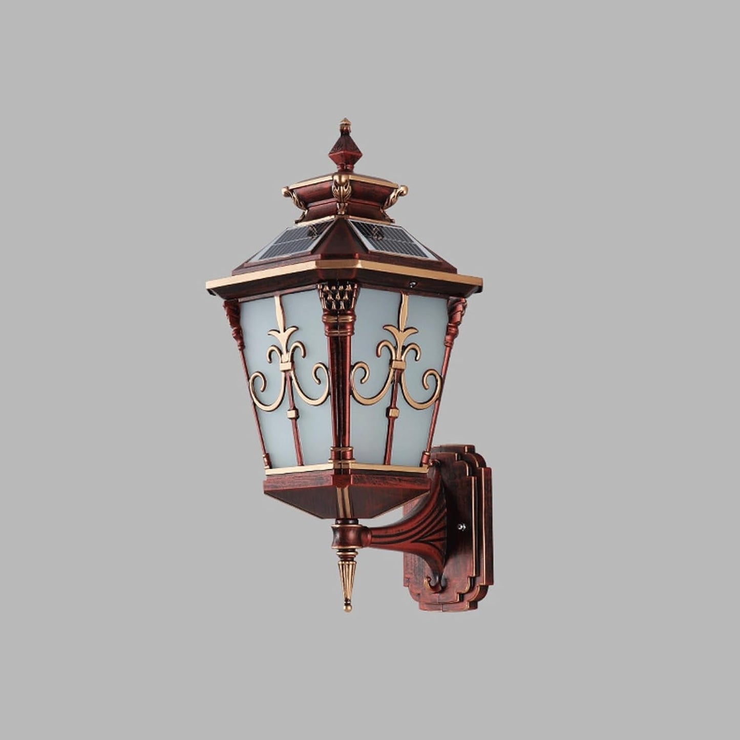 Outdoor Solar Wall Sconce, Exterior Wall Lamp, Waterproof Dusk to Dawn Sensor Lantern, Die-cast Aluminum with Decorative Glass, Light Fixture for Patio, Garden, Entryway Cottage