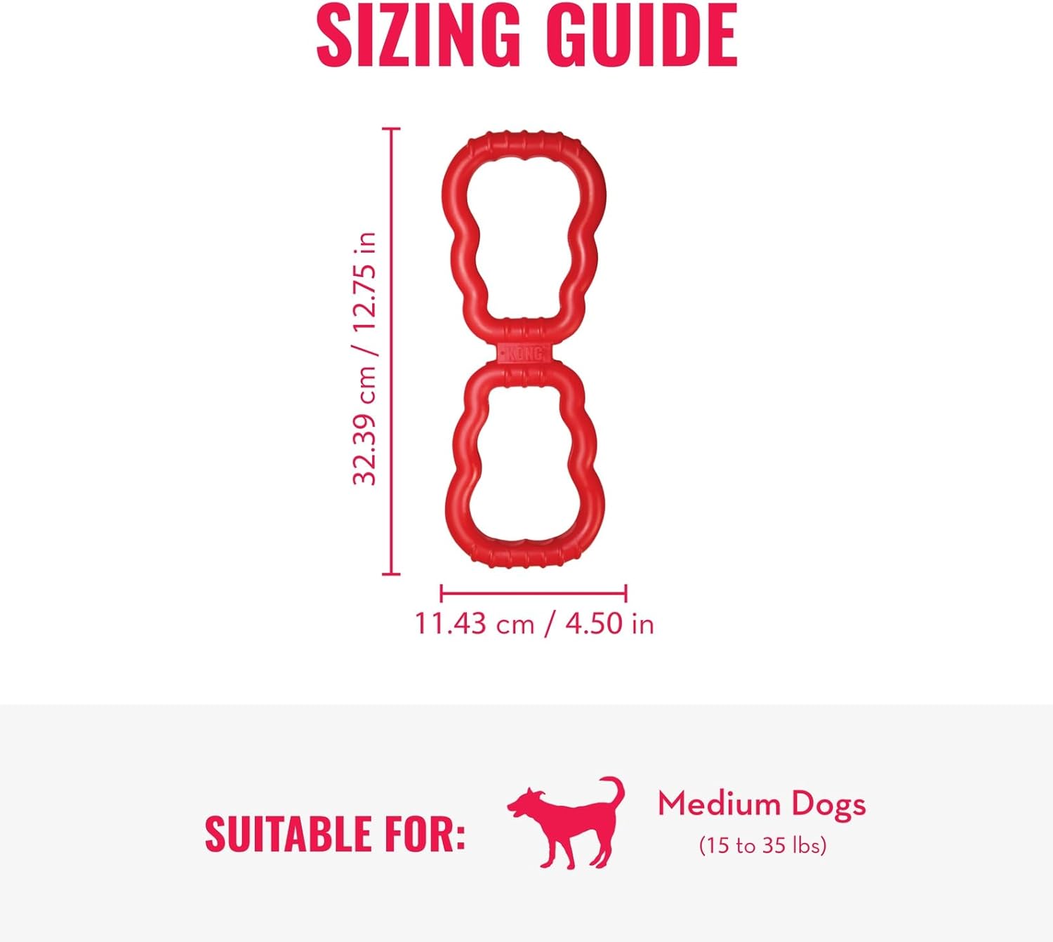KONG Tug Toy - Dog Supplies for Tug of War - Natural Rubber Dog Toy fo