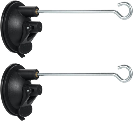 Suction Cup Hooks Window Suction Cup Hanger for Bird Feeders and Wind Chimes and Plant Bird Feeder Hook with Strong Suction Cup (2 Pack)