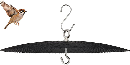 Metal Bird Feeder Rain Guard，13" Handing Hummingbird Feeders Baffle for Outside, Black Weather Guard for Backyard Or Garden (Black-1 Pack)