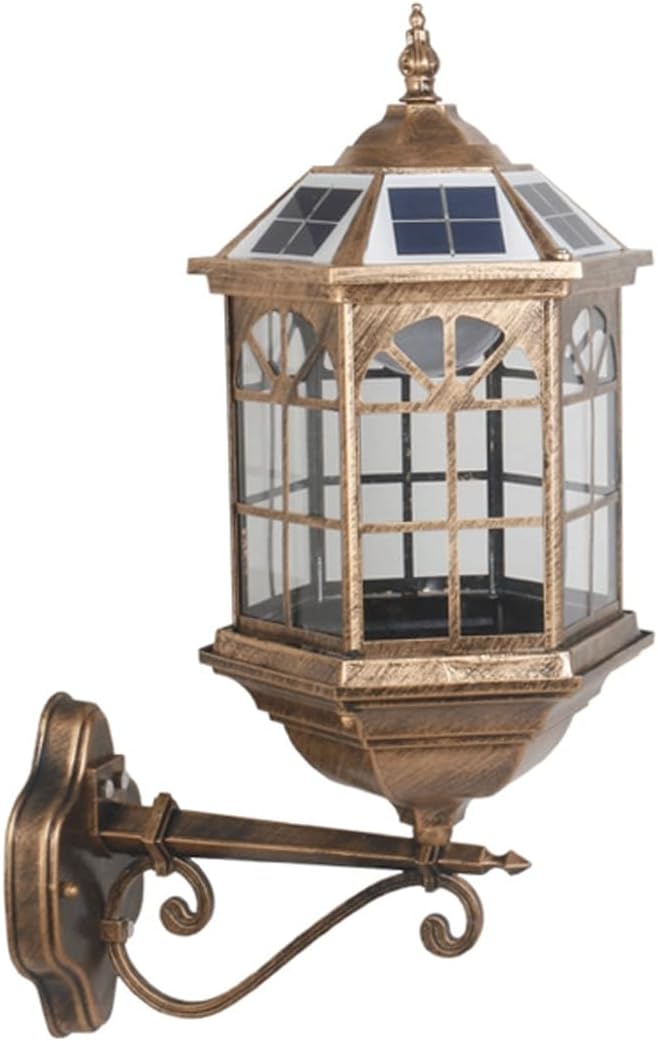 Solar Outdoor Wall Sconce, Solar Powered Exterior Wall Lantern, European Style Die-cast Aluminum Light Fixture, Waterproof Wall Lamp for Porch, Patio, Garden, Yard, Driveway, Garage, Park