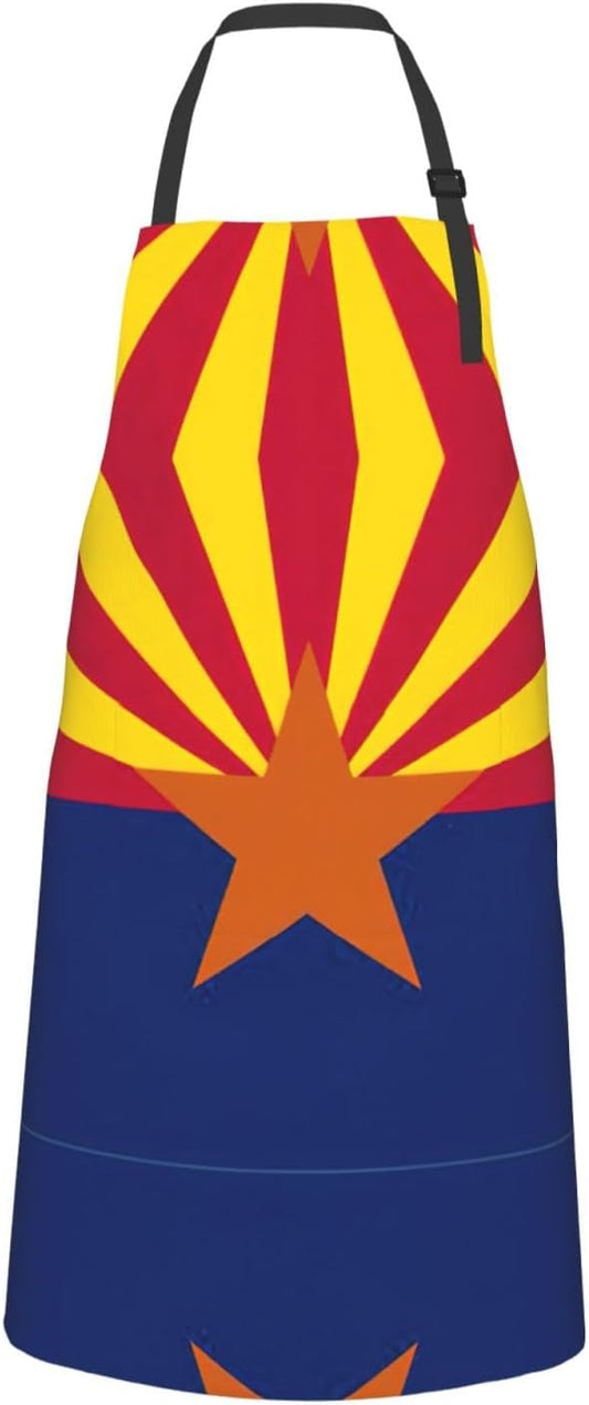Arizona Flag print Waterproof apron with pocket adjustable cooking apron for adult kitchen bibs to bake