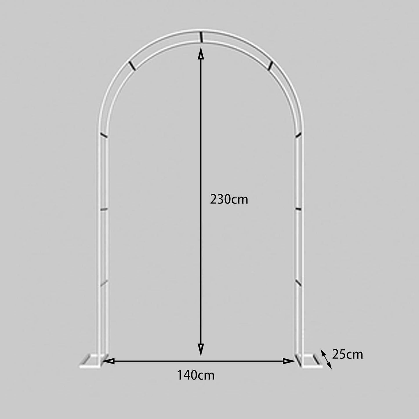 Outdoor Iron Garden Arch, Decorative Pergola for Climbing Plants, Wedding Metal Arbor, Black 140x25x230cm, Perfect for Backyard Parties & Lawn Decor