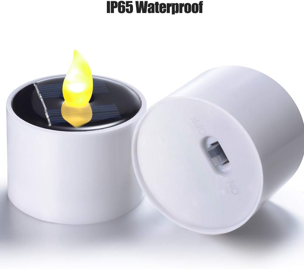 PChero Solar Candles Outdoor Waterproof, Pack of 6 LED Flameless Solar
