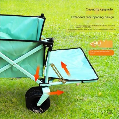 Portable Camping Cart,Outdoor Folding Beach Trolley Cart with Picnic a
