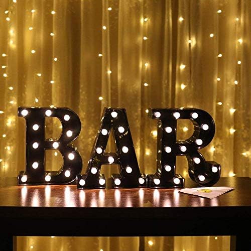 BAR - Illuminated LED Marquee Word Sign - Pre-Lit Pub Bar Sign - Batte