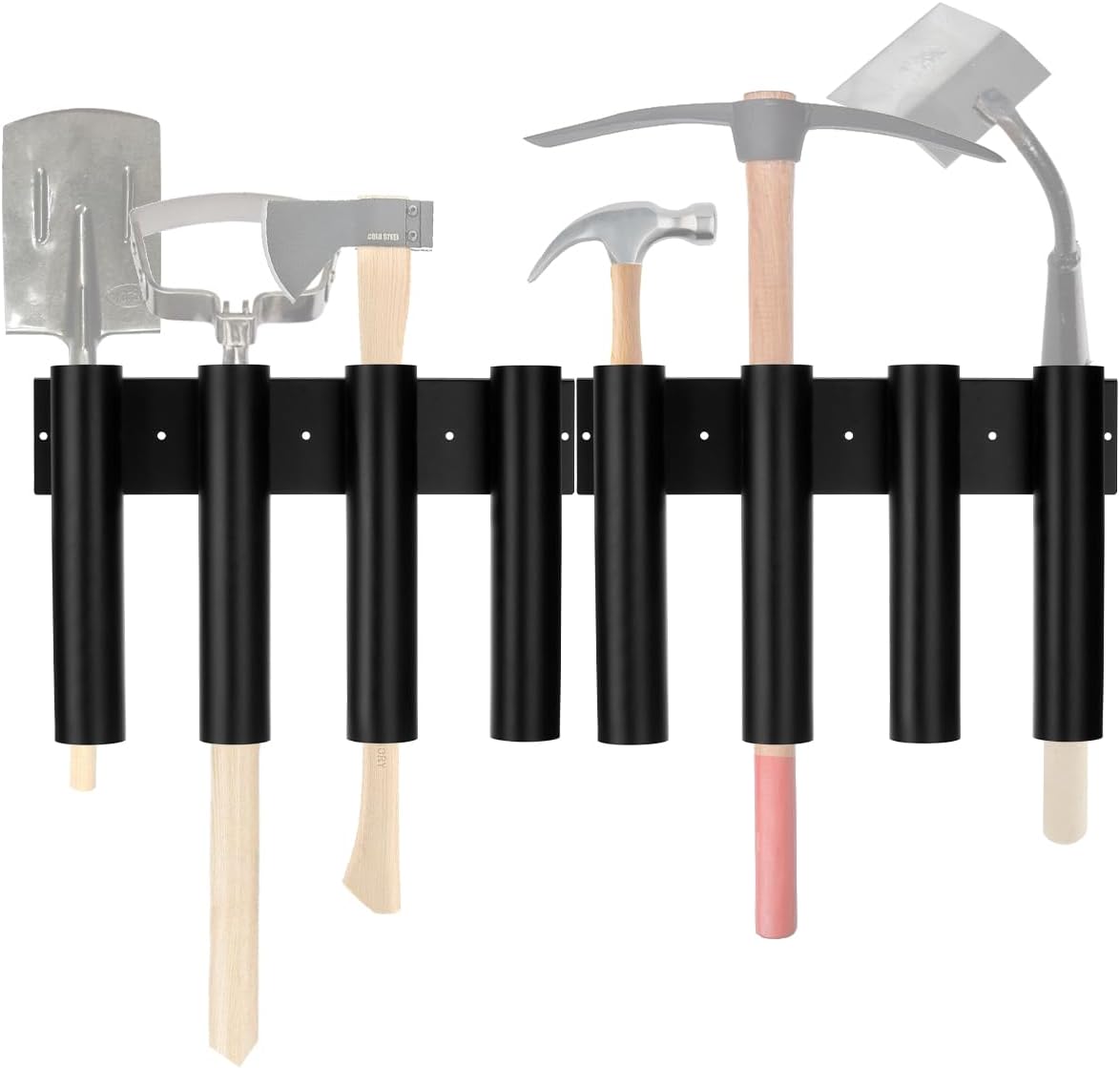 8-Hole Truck Bed Shovel Mount Holder Trailer Landscape Hand Tool Rack Organizer for Trimmer Rake Lawn Tool Utility UTV Accessories