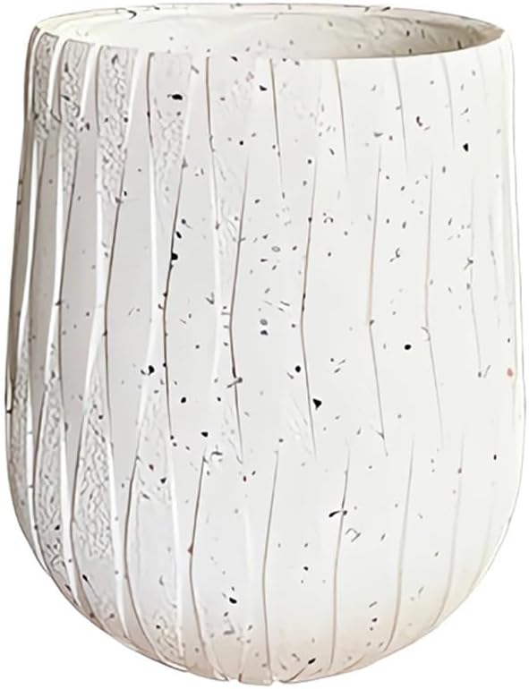 Weathered Concrete Large Planter, Outdoor Decorative Tall Flower Pot with Drainage Hole,Round Planter Pots for Home, Garden, Patio, Courtyard,Porch,White1