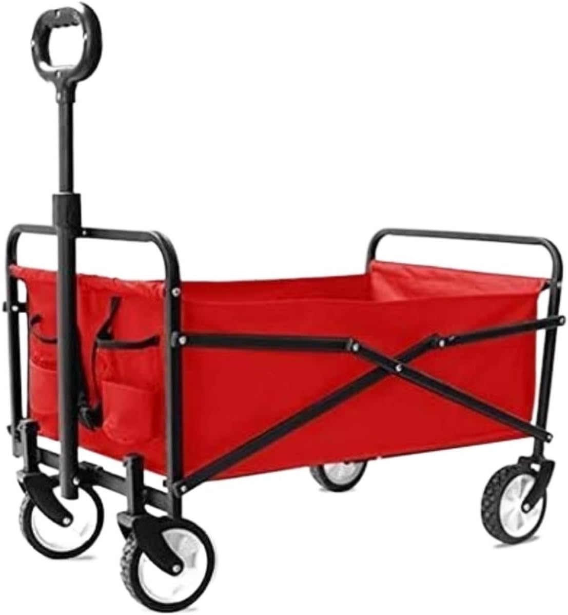 Wagon Cart Beach Wagon Garden Wagon Folding Portable Garden Trolley Cart with 4 Wheels Heavy Duty Wagon Shopping Cart for Outdoor Camping Beach Grocery Wagon Utility Wago