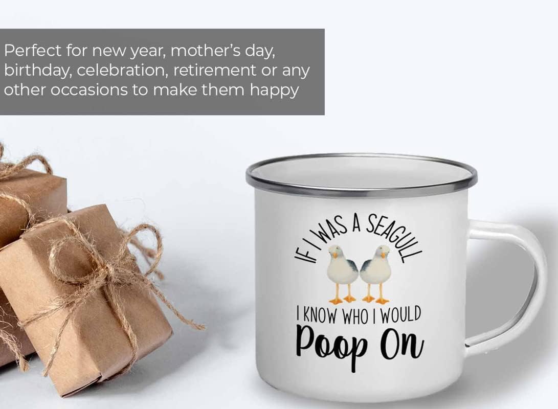Bird Lover Camper Mug 12oz - Seagull poop on - Hummingbird Nest Cage Parrot Dad Gardening Outdoor Birdwatcher Feeder