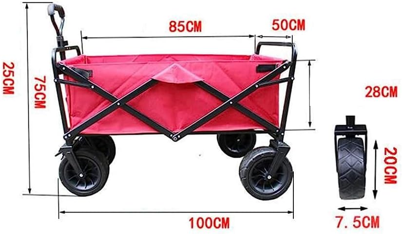 Handcart, Foldable Trolley, Outdoor Cart with Adjustable Telescoping B