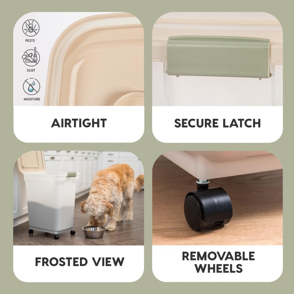 IRIS USA Airtight Dog Food Storage Container, WeatherPro, Up to 40 lbs