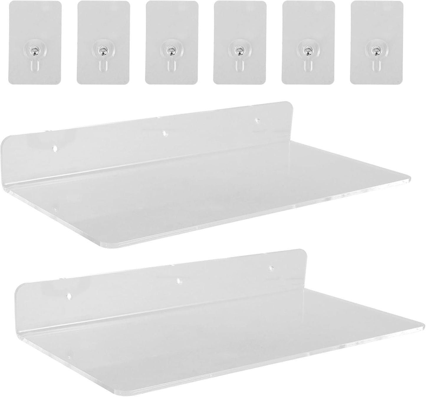 Milisten 2pcs Acrylic Wall Planter Shelf with Suction Cup, L-Shaped 30