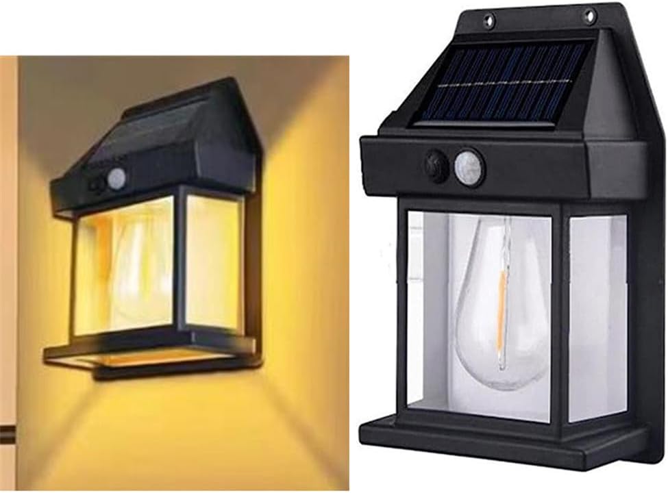 4pack 7W Outdoor Solar Wall Lamp Waterproof Tungsten Filament Lamp Induction Lamp Household Garden Wall Light Villa Lighting Night Light