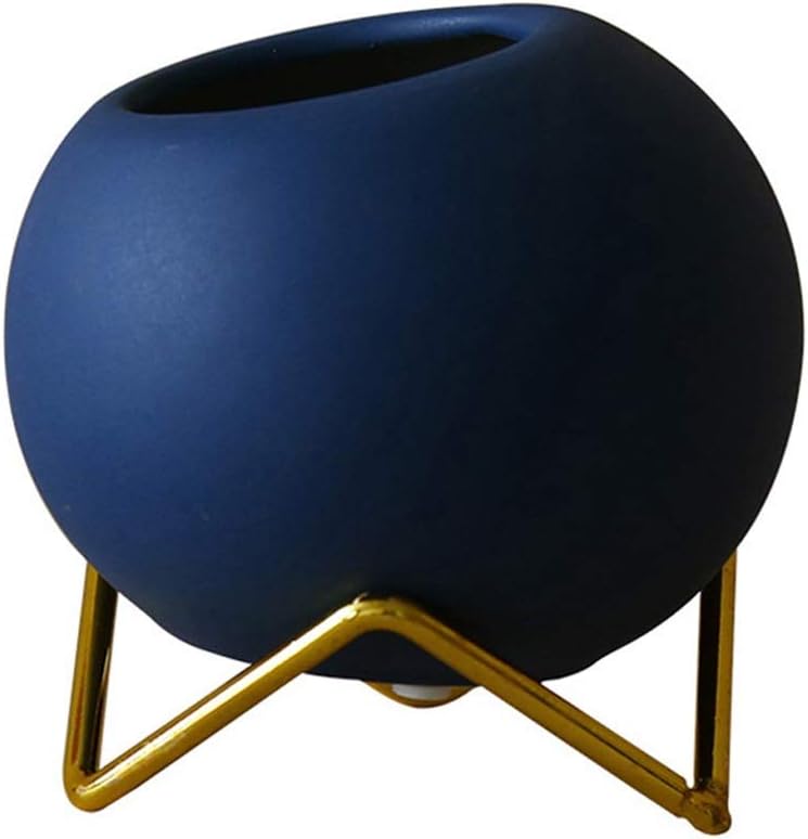 WALNUTA Nordic Iron Frame Ceramic Succulent Flowerpot Special-Shaped E