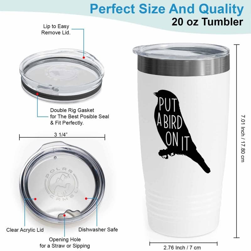 Bird Lover White Edition Viking Tumbler 20oz - Put a Bird on it - Humm