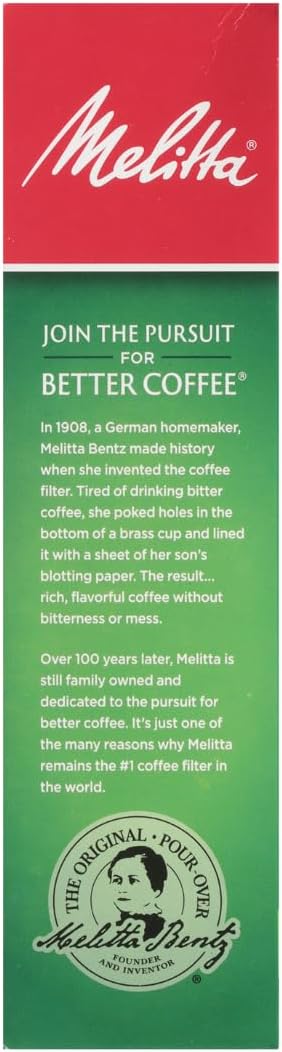 Melitta #4 Cone Coffee Filters, Natural Brown, 100 Count (Pack Of 3), 300 Total Filters - Fits all 8-12 Cup Cone Coffee Makers and Pour-Overs, Compostable, Tear-Resistant