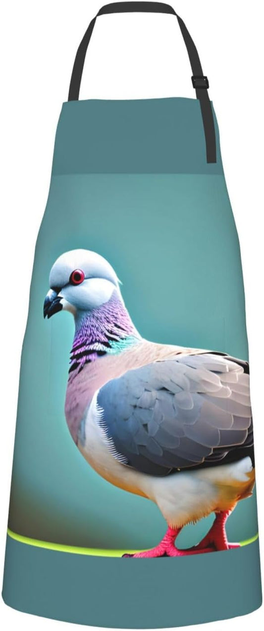 cartoon pigeon 4 print Waterproof chef's apron with pocket apron for kitchen cooking baking barbecue and gardening