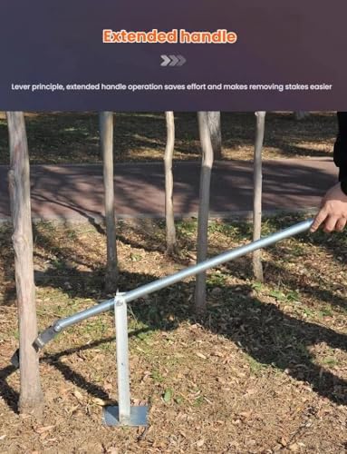 Adjustable High-Leverage Agricultural Stake Puller with Base, Multifun