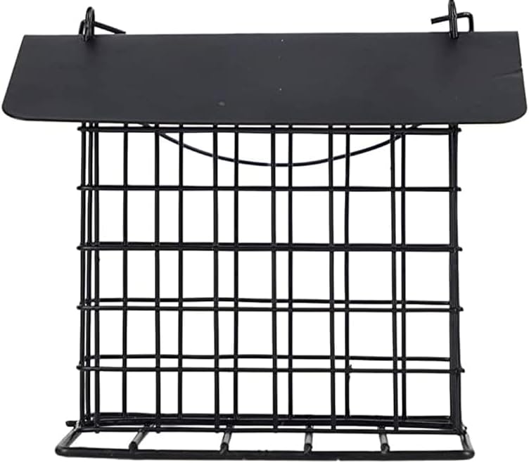 Durable Roof Top Bird Parrot Suet Reusable Feeder Stand for Outside Garden Yard Patio Hanging Metal Suet Cake Holder Squirrel Proof Weatherproof for Wild Hummingbird Woodpecker