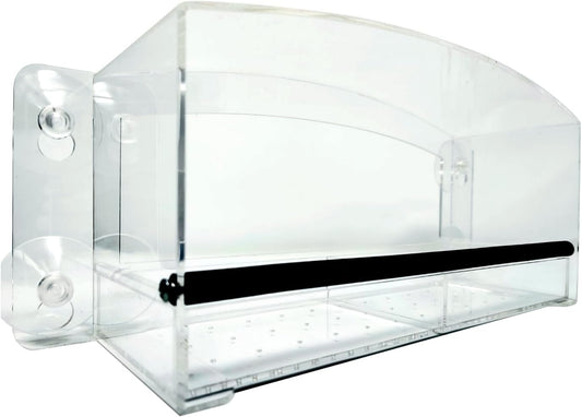 Nature Gear Acrylic Clear Window Bird Feeder with Strong Suction Cups, Removable Sliding Seed Tray, Weather-Resistant & Easy to Clean for Window Viewing, Dome