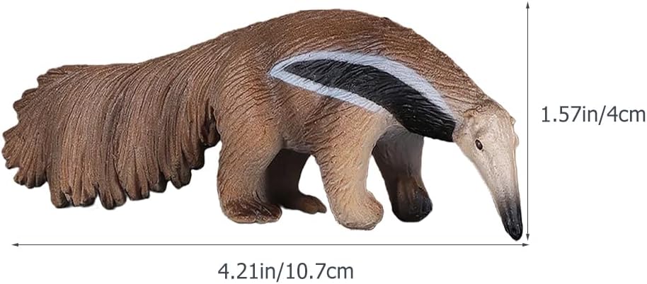 Kisangel Creative Anteater Figurine Realistic Animal Model for Home Decor for Miniature Gardens and Flower Pots Plastic Adornment