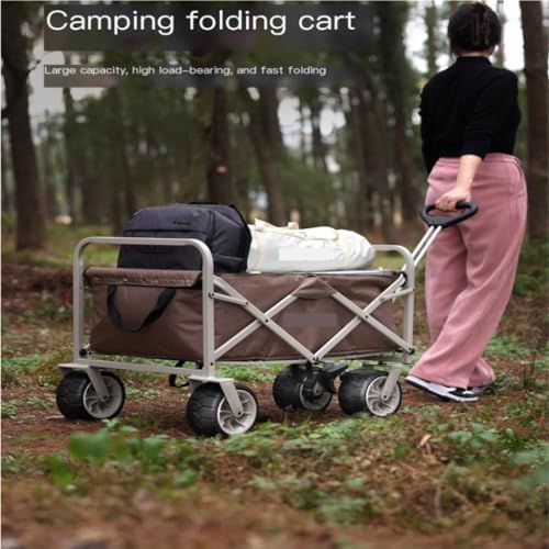 Portable Camping Cart,Outdoor Folding Beach Trolley Cart for Camping a