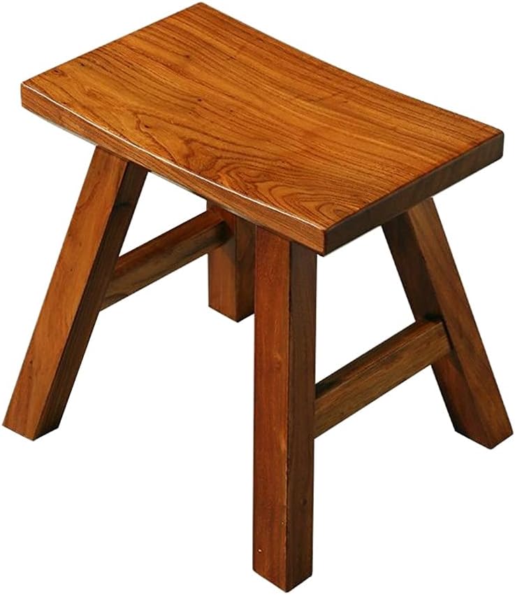 Wooden Step Stool for Kids Adults Seat Chair Dancing Foot Stool 12 inch Plant Stand Top Curved Wood Stool