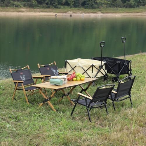 Portable Camping Cart,Portable Beach Trolley Cart for Outdoor Camping Folding Multifunctional Stall Trolley with Express Delivery Option