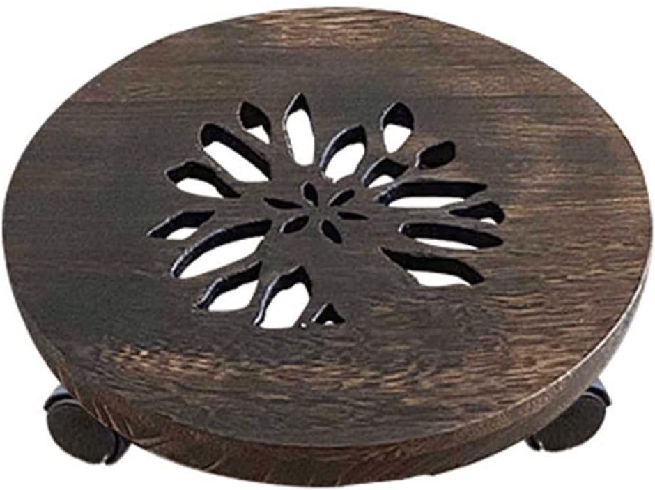 Wooden Vase Base Trolley With 360° Rotating Casters Rolling Tray Heavy Duty Potted Plant Stand Trolley Casters Rollers For Indoor Outdoor Potted Ornaments Wooden Vase Stand ( Color : B )