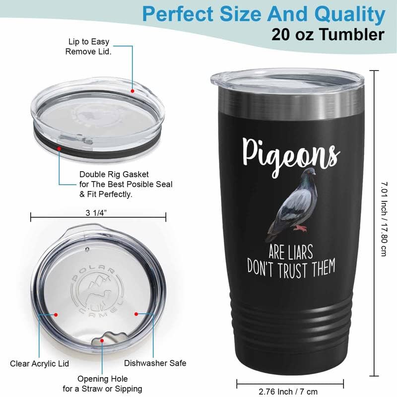 Bird Lover Black Edition Viking Tumbler 20oz - Don't Trust pgeon - Hum