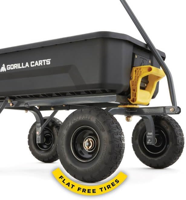 Gorilla Carts Heavy-Duty Dump Cart, Patented Quick-Release Dumping, St