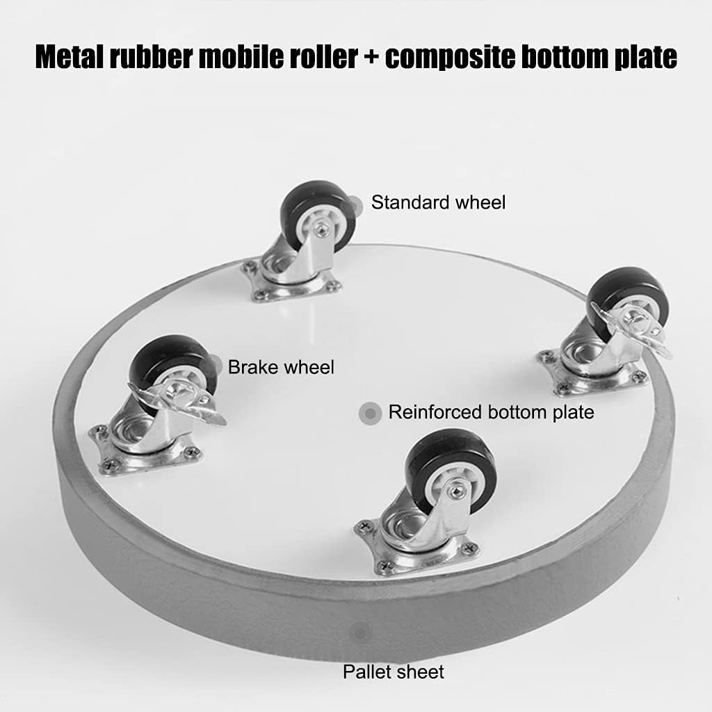 Round Plant Stand for Flower Pot with Wheels Patio Portable Plastic Plate Movable Base for Plants Load 50-200kg (Color : Size A: 22cm) (D 18cm)