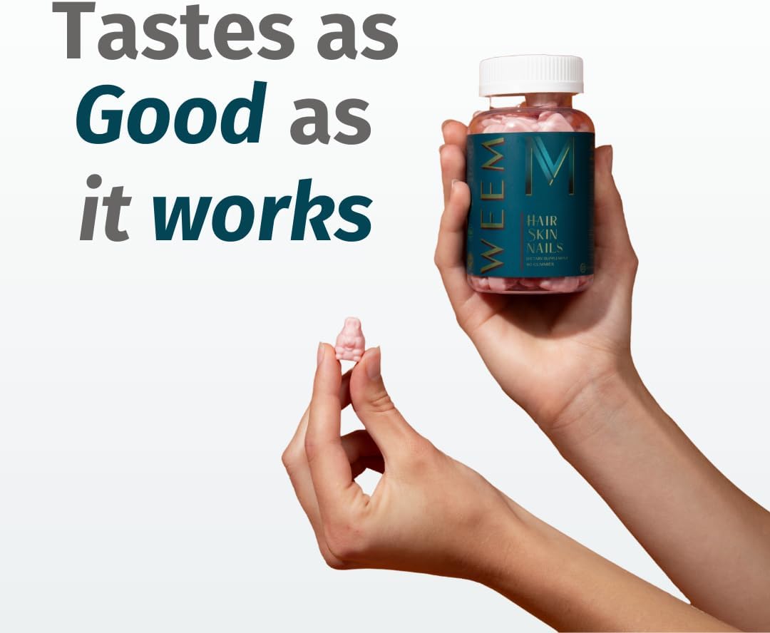 WEEM Hair Skin and Nails Gummies - Supports Healthy Hair - Vegan bioti