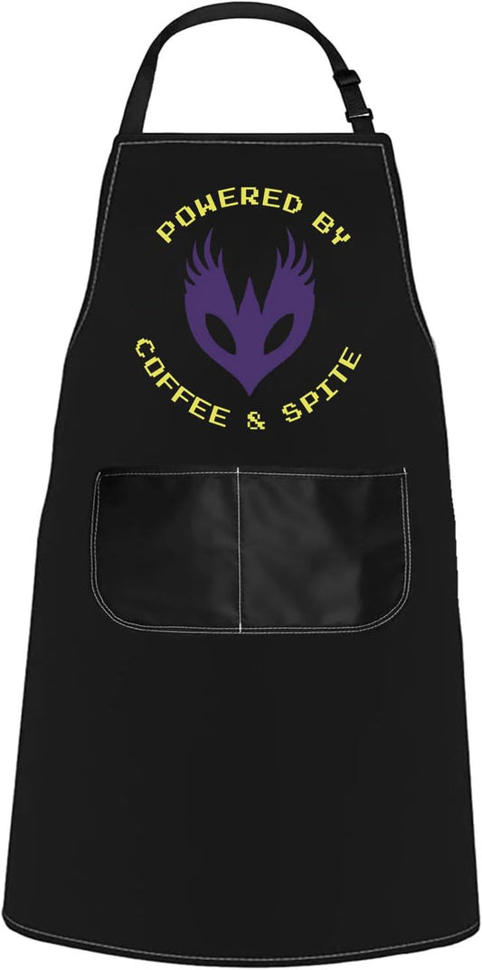 WCGXKO Powered by Coffee & Spite Kitchen Apron Dragon Video Game Gift for Dragon Lovers