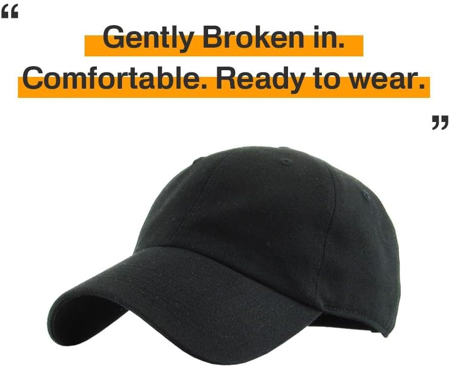 KBETHOS Classic Unisex Cotton Adjustable Low Crown Baseball Cap – Plai