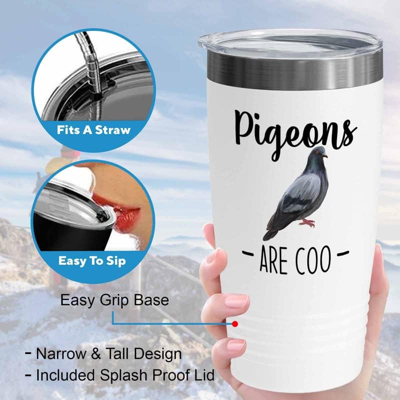 Bird Lover White Edition Viking Tumbler 20oz - Pgeons are coo - Hummin