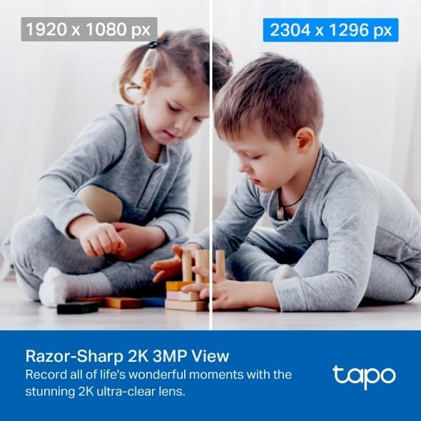 Tapo 2K Pan/Tilt Security Camera for Baby Monitor, Dog Camera w/Motion